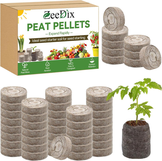 50 Pcs 30mm Peat Pellets Seed Starter Soil Pods Plugs